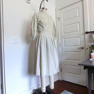 Vintage Albert Nipon 2-Piece Set — Blouse & Midi Skirt in Cream (Size S)